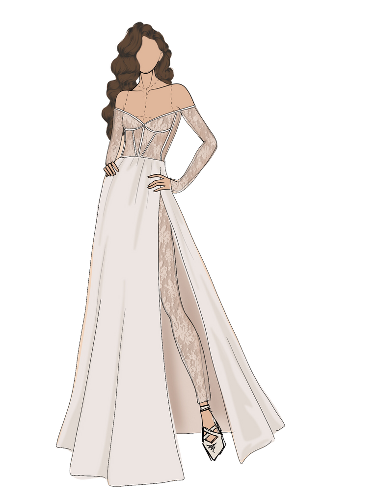 an illustration of a person in a wedding dress